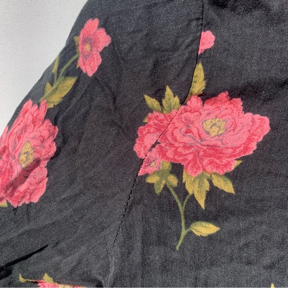 Don’t Ask Why floral cropped mutton Angel sleeve viscose cottage boho top OS - Picture 10 of 14